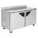 A stainless steel Turbo Air worktop freezer with two doors and two drawers.
