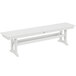A white POLYWOOD trestle bench with legs.