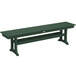 A green POLYWOOD trestle bench with legs.