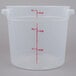 Cambro RFS6PP190 6 Qt. Translucent Round Storage Container Main Thumbnail 3