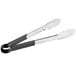 Choice 12" Black Coated Handle Stainless Steel Scalloped Tongs