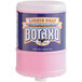 A pink plastic container of Dial Boraxo liquid hand soap.