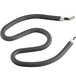 A black tube with a white rubber band and a black and white cable with a white wire.