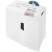 An HSM ShredStar X6pro paper shredder on a white background with buttons and a CD disc.