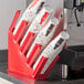 Choice Red 4-Section Slanted Countertop Cup and Lid Organizer Main Thumbnail 5