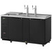 Turbo Air Super Deluxe TCB-3SBD-N6 Black Beer Dispenser with Club Top and Double Taps Main Thumbnail 1