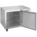 A silver Beverage-Air low profile undercounter refrigerator with a door open.
