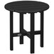 A black POLYWOOD round side table with legs.