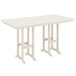 A white POLYWOOD bar height table with legs.