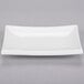 CAC TOK-12 Tokyia 8" x 5 1/2" Bone White Rectangular Thick Porcelain Platter - 24/Case Main Thumbnail 3