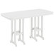 A white POLYWOOD Nautical bar height table on an outdoor patio.