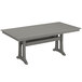 A POLYWOOD grey rectangular table with legs.