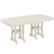A white POLYWOOD Nautical rectangular dining table with two legs.