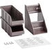A brown plastic Choice 2-tier self-serve organizer set with 2 bins and 2 label sheets.