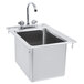 Regency 10" x 14" x 10" 16-Gauge Stainless Steel One Compartment Drop-In Sink with 8" Gooseneck Faucet Main Thumbnail 3