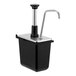 A stainless steel Server 1 oz. pump with a black lid on a counter.