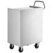A white rectangular stainless steel utility cart with wheels.