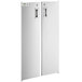 Two white rectangular stainless steel doors with silver handles.