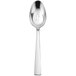 A Sant'Andrea stainless steel slotted table spoon with a logo on the handle.