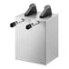 A silver rectangular stainless steel Server Express System countertop pump dispenser with black handles.