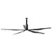 A grey Schwank MonsterFans commercial ceiling fan with black blades.