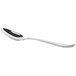 An Acopa stainless steel spoon with a black handle.