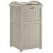 Suncast Trash Hideaway GH1732 23 Gallon Beige Outdoor Waste Container Main Thumbnail 1