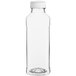 A clear plastic bottle with a white lid.