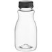 An 8 oz. clear PET juice bottle with a black lid.