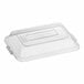 A clear rectangular polypropylene bun or sheet pan cover.