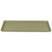 A rectangular olive green Cambro dietary tray.