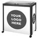 A black and white IRP mobile cooler with a customizable logo on it.