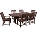 A POLYWOOD mahogany outdoor dining table with chairs on a patio.