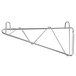 A white metal wall mounting bracket for Advance Tabco shelving.