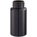 A dark amber 150cc packer bottle with a black cap on a white background.