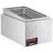 A ServIt countertop food warmer with a stainless steel hotel pan and lid.