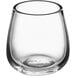 An Acopa Pangea stemless wine glass with a clear glass and a white background.