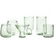A group of Acopa Pangea green beverage glasses on a white background.