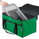 Choice Insulated Food Delivery Bag / Pan Carrier, Green Nylon, 23" x 13" x 15" Main Thumbnail 4