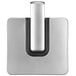 A silver and black metal OXO napkin holder with a rectangular base.
