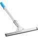 A Scrubble by ACS Griddle Squeegee with a blue handle.