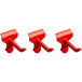 A pack of three red Toolflex hooks.