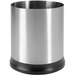 A silver and black cylindrical OXO Good Grips utensil holder.