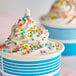 A cup of ice cream with Regal Mini Pastel Confetti Sequin Sprinkles.