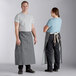 Acopa Kennett Gray Denim Standard Bistro Apron with Pocket and Natural Webbing - 33" x 30" Main Thumbnail 2