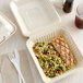 Footprint Bagasse Take-Out Container 8" x 8" x 3" - 200/Case Main Thumbnail 1
