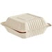 Footprint Bagasse Take-Out Container 8" x 8" x 3" - 200/Case Main Thumbnail 3