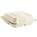 Footprint Bagasse 3-Compartment Take-Out Container 9" x 9" x 3" - 200/Case Main Thumbnail 3