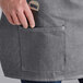 Acopa Kennett Gray Denim Half Bistro Apron with 2 Pockets and Natural Webbing - 18" x 30" Main Thumbnail 3