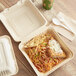 Footprint Bagasse Take-Out Container 9" x 9" x 3" - 200/Case Main Thumbnail 1